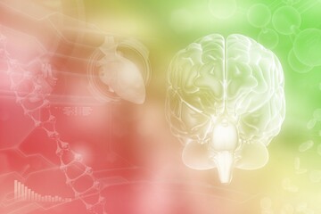 Human brain, neurosurgery analysis concept - highly detailed modern texture, medical 3D illustration
