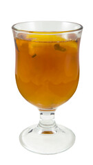 Grog in a glass on a white background