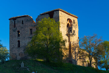 Ruins of Krakovec castle in Central Bohemia, Czech Republic