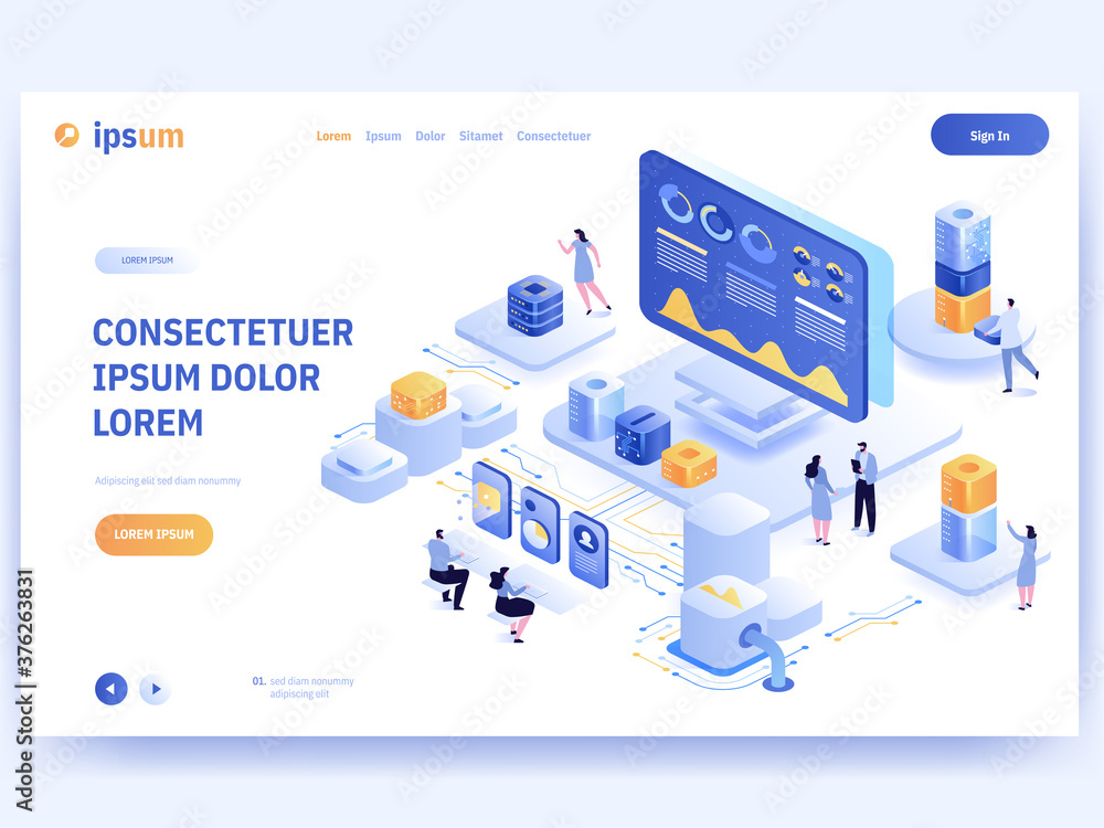 Poster data visualization and business analytics concept