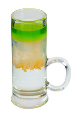 Cocktail shot in a glass on a white background