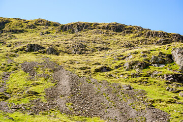 The old mine workings on Kirkstone Pass in the Lake District, England, UK.