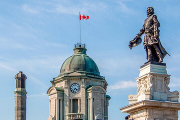 Samuel Champlain  Statue (Monument de Samuel de Champlain) Terrasse Dufferin Quebec City Québec...