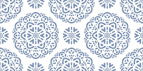 Canvas schilderij Boho stijl Abstract oosters patroon in boho-stijl, eindeloze geometrische achtergrond.  © Aylin Art Studio