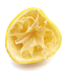 Flattened half a lemon.