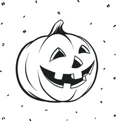 Vector halloween clipart pumpkin. Illustration for seasonal design, textile, decoration kids playroom or greeting card. Isolated sketch object. Flat vector illustration