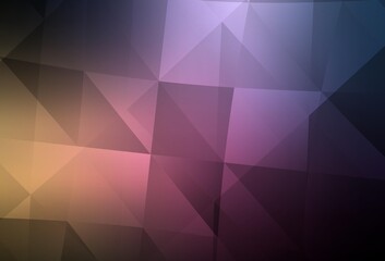 Dark Pink, Yellow vector abstract polygonal template.