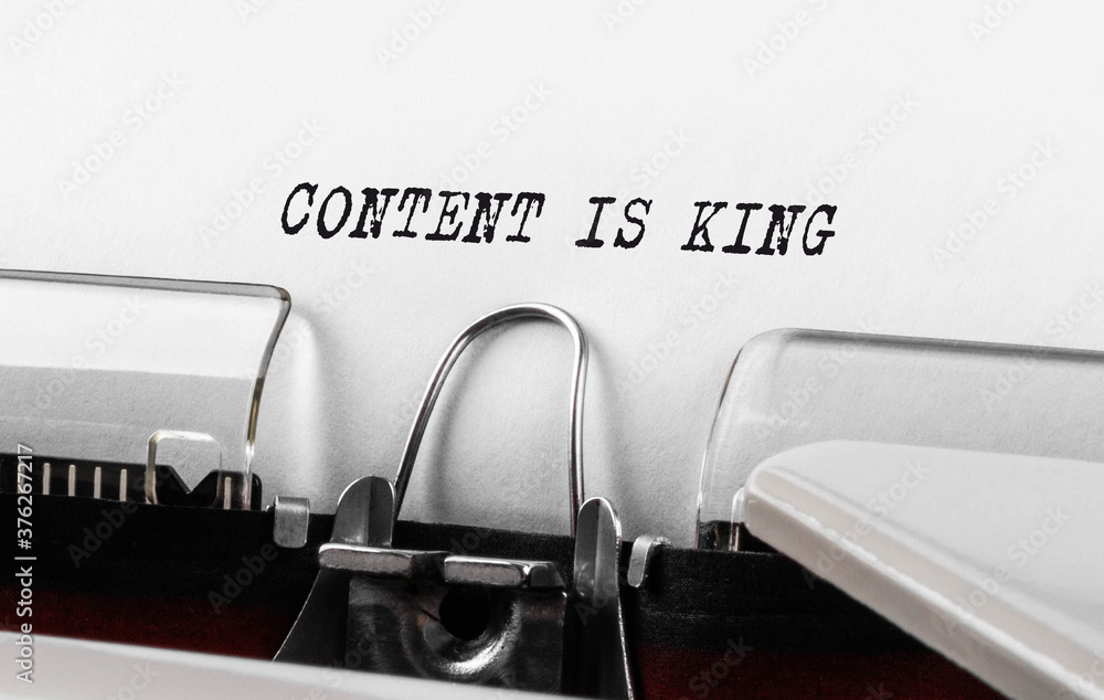 Poster text content is king typed on retro typewriter