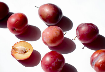 Delicious sweet fresh plums. Organic food.