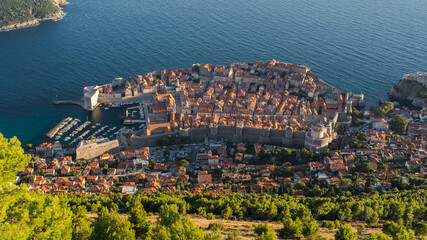 Aerial view on Dubrovnik old town