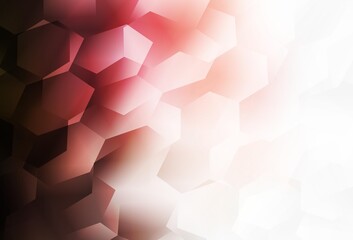 Light Pink, Red vector background with set of hexagons.