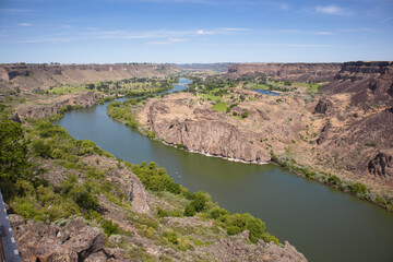 Kayaks on the Snake River