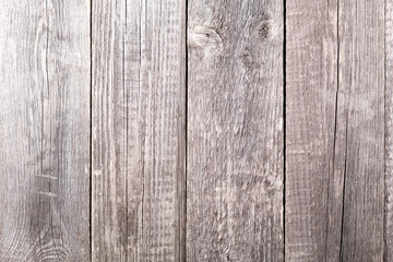 Gray wooden background. Textured wood planks. Horizontal banner