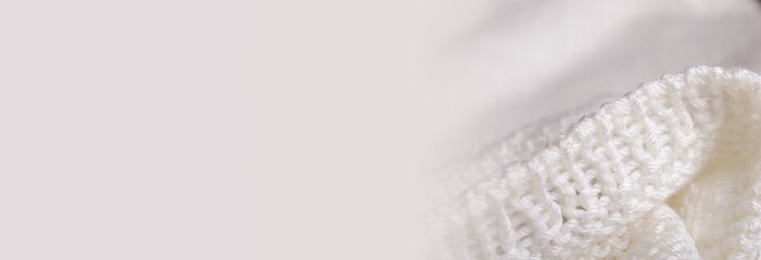 White textile and texture background. Fabric macro photography, cloth pattern. Copy space.