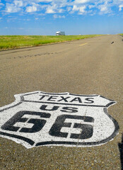  Texas USA September sign on road. Another  of incredible variety of 66 signs seen along the historic route
