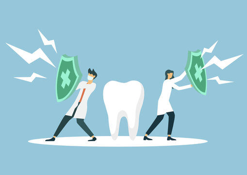 Vector dental insurance concept in flat style.