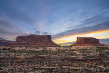Setting sun at Big Mesa in Dead Horse State Park