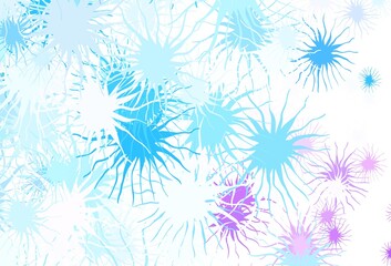 Light Pink, Blue vector backdrop with memphis shapes.