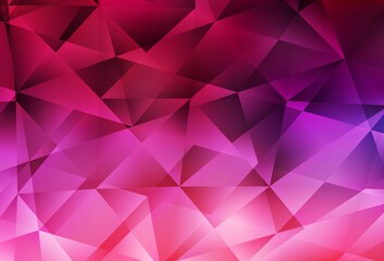 Dark Purple, Pink vector gradient triangles template.