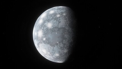 Fototapeta premium alien Planet, fantasy landscape, view from the surface of an exo-planet, science fiction landscape, 3d Render