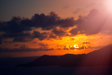 Amazing sunset on a tropical island