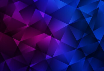 Dark Pink, Blue vector polygonal background.