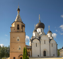Cathedral of Assumption of Blessed Virgin Mary at Holy Dormition monastery in Staritsa. Tver Oblast. Russia