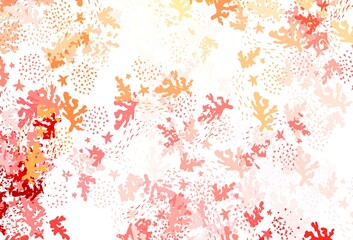 Light Red, Yellow vector texture with abstract forms.