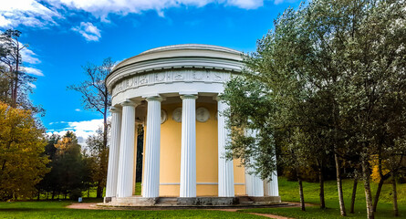 The temple of Friendship in Pavlovsk Park. Leningrad region, Russia