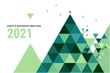 New Year 2021 Business Greeting Card. Vector illustration concept for background, greeting card, website and mobile website banner, party invitation card, social media banner, marketing material.