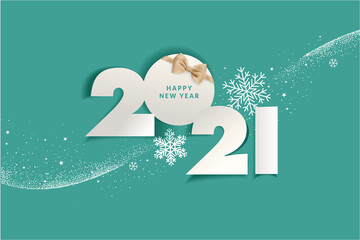 Happy New Year 2021. Modern vector illustration concept for background, greeting card, website and mobile website banner, party invitation card, social media banner, marketing material.