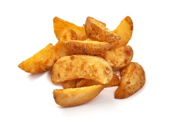 Baked Potato Wedges, isolated on a white background