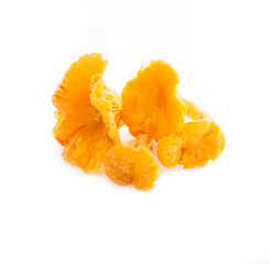 Seasonal forest mushrooms chanterelles isolated on a white background