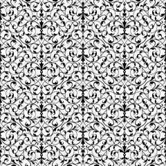 Vector seamless pattern of ornamental vintage floral elements