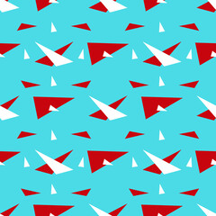 seamless pattern of red and white triangles
