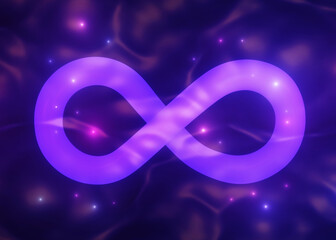 Cosmic Infinity sign or symbol, 3d render