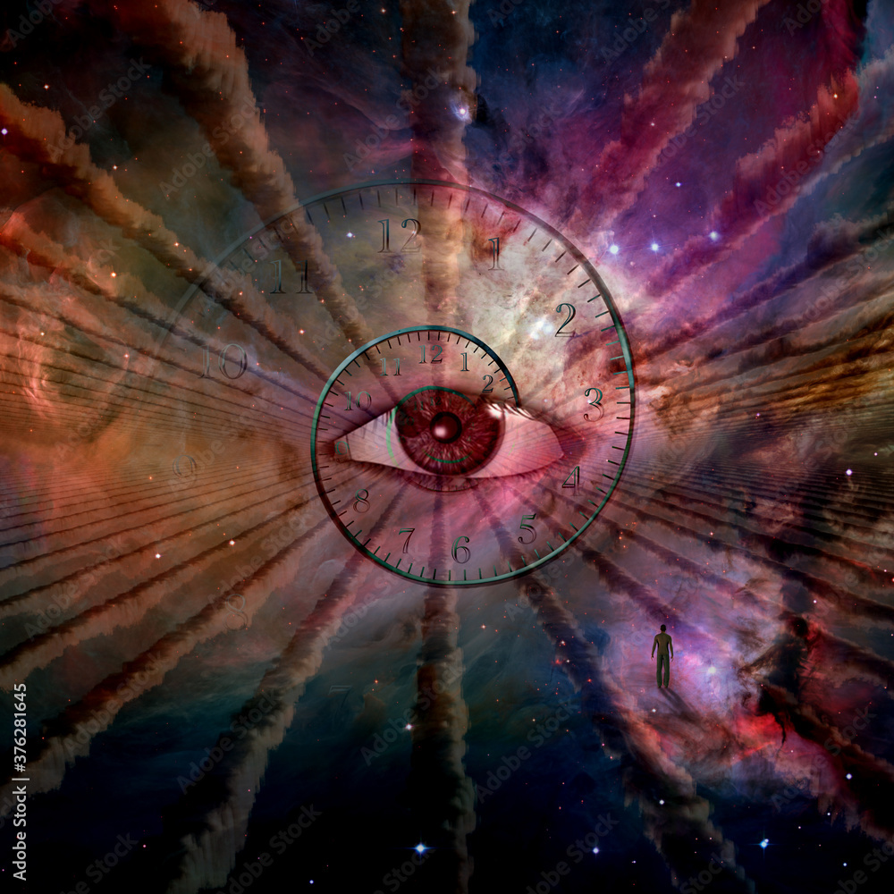 Canvas Prints space tunnel with gods eye. 3d rendering