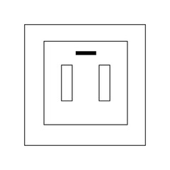 Power socket line icon. llustration for repair theme, doodle style