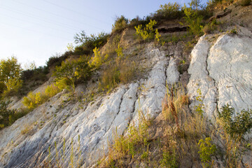 The Nature Of Siberia. Cliffs and mountains with trees. Beautiful rock formations,