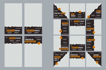 Food and drink social media post and story design