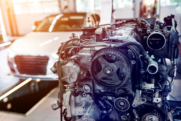 A fragment of the engine. Auto concept. Design background