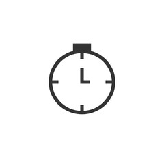 Simple timer clock watch icon. Stock vector illustration isolated on white background.