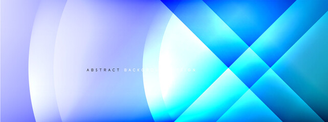 Vector abstract background - circle and cross on fluid gradient with shadows and light effects. Techno or business shiny design templates for text