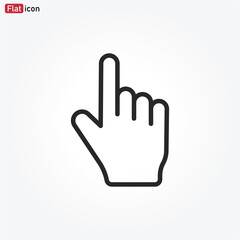 Finger icon vector . Hand sign . Pointer