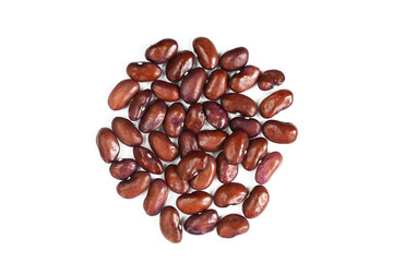 Handful of red kidney beans isolated on white background
