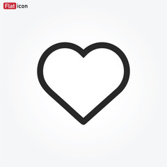 Heart icon vector . Like sign