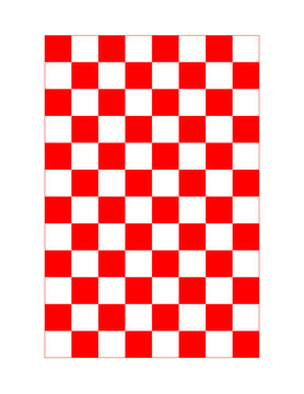 recommend clip art: red and white checkerboard pattern, isolated illustration. You can print it on standard 8.5x11 inch paper