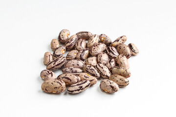 Handful of colorful kidney beans isolated on white background. Group of seeds