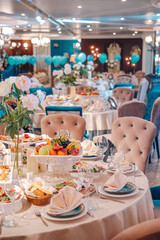 served table in the restaurant for the event