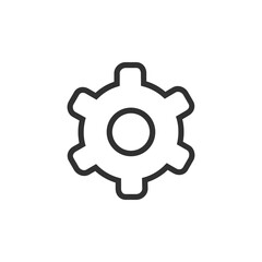 Vector gear icon. Cogwheel, cog wheel, industry. line icon for websites, web design, mobile app, infographics. Stock vector illustration isolated on white background.